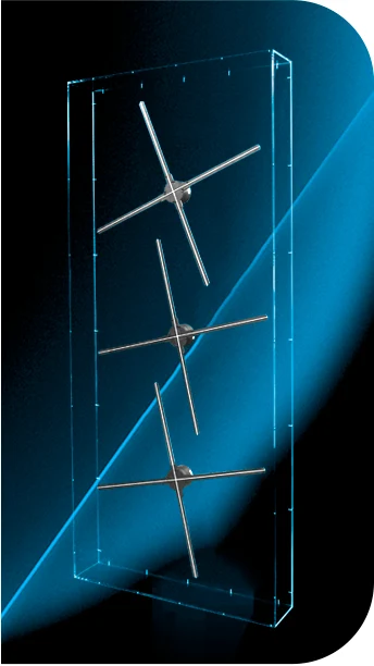 HoloAI display module fitted with three holographic fans
