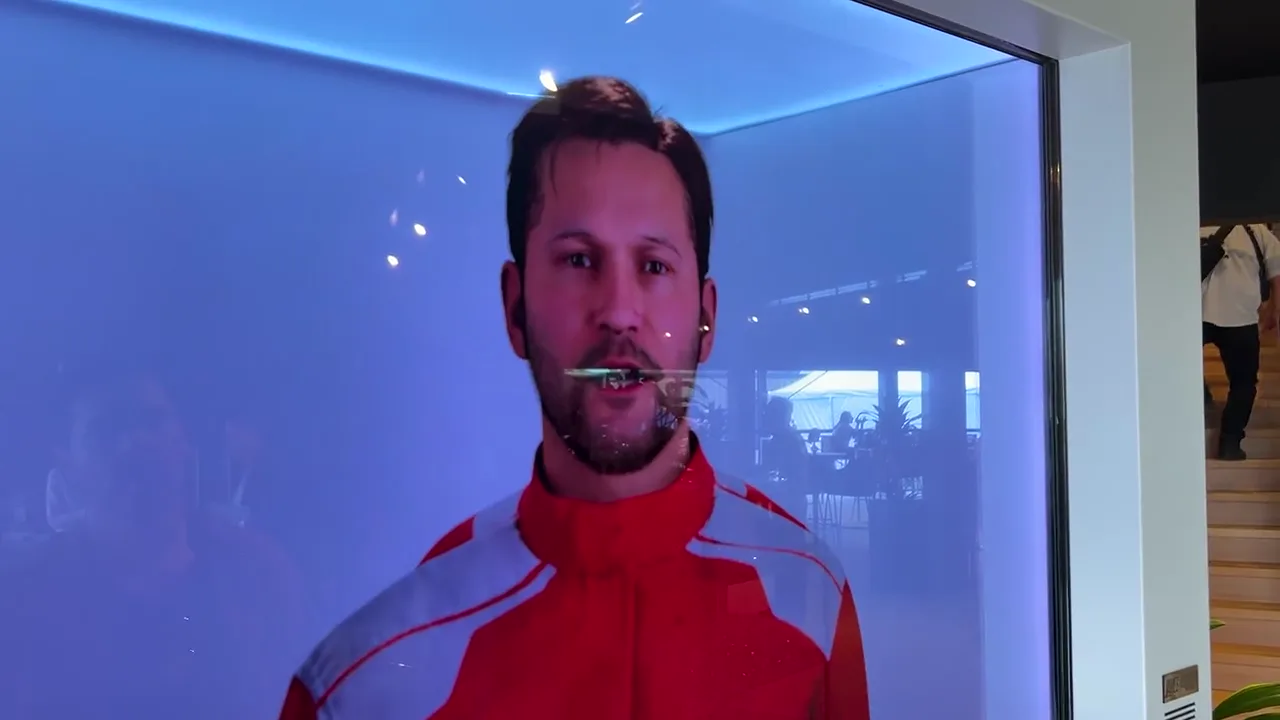The spirit of motor racing embodied by a driver avatar.